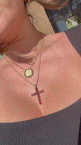 Load and play video in Gallery viewer, Hermees Fire Cross Necklace
